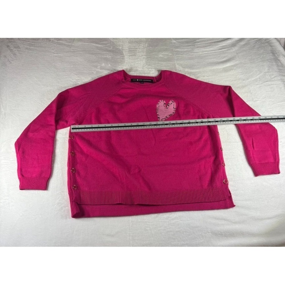 Aqua By Kerry Rosenthal Women's MEDIUM Hot Pink Sweater With Heart - Picture 4 of 6